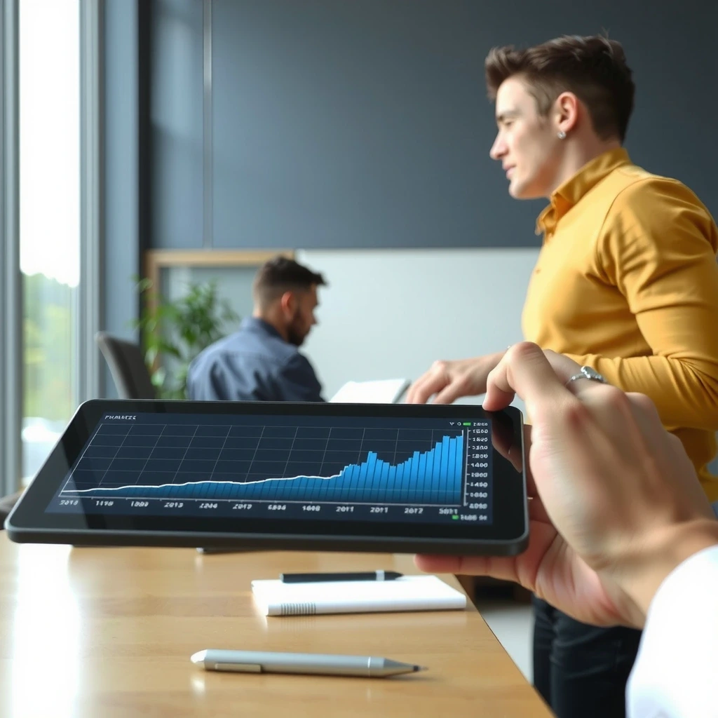 Positiver Markttrend auf Tablet